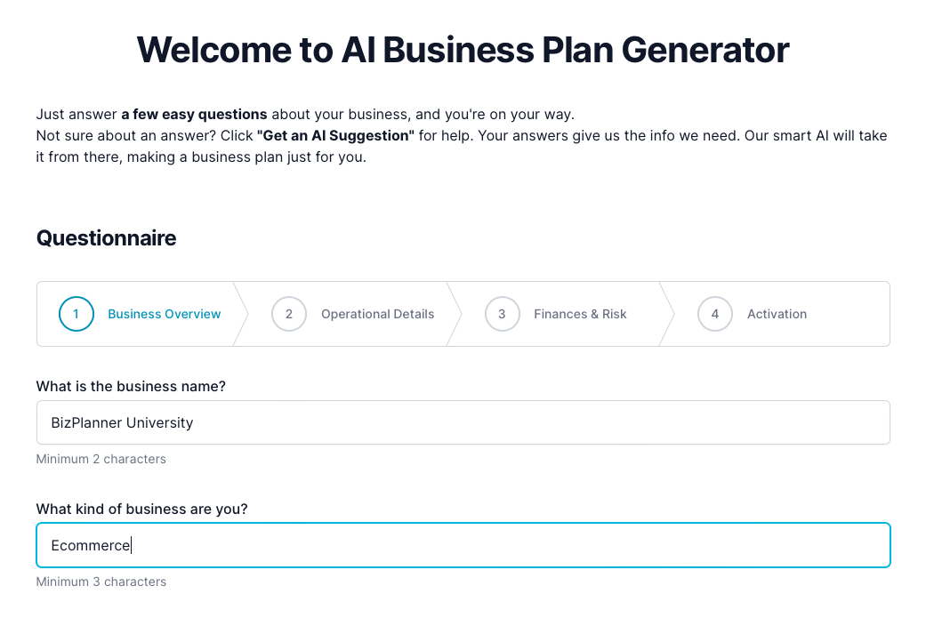 Plan d'Affaires Startups eCommerce, conçu avec IA