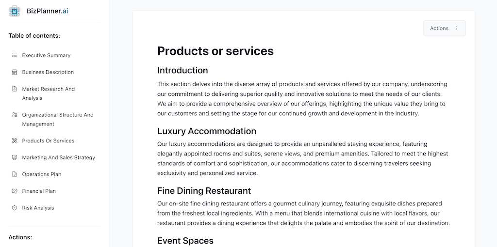 Composants d'un plan d'affaires: Produits ou Services