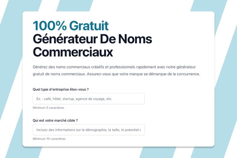 Présentation du Générateur de Noms d'Entreprise Gratuit
