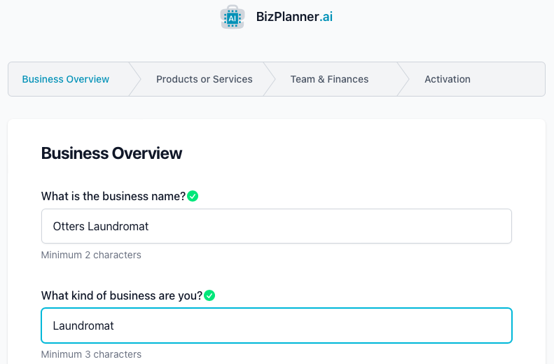 Laundromat business plan: questionnaire