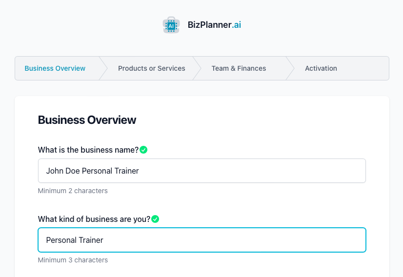 Personal trainer business plan: questionnaire